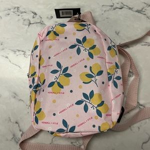 NWT Kendall And Kylie Mini Purse Backpack. Pink with Yellow Lemons :)